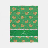 Gepersonaliseerde naam groene gouden harten mam li fleece deken (Voorkant)