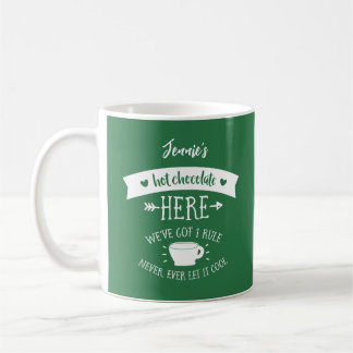 Gepersonaliseerde naam Groene Hete Chocolade Mok