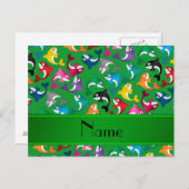 Gepersonaliseerde naam groene regenboogkillerwalvi briefkaart (Voorkant / Achterkant)