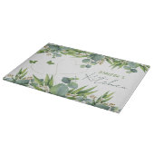 Gepersonaliseerde naam Groene Waterverf Bladeren Snijplank (Hoek)