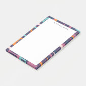 Gepersonaliseerde naam Groovy Retro Paarse rand Post-it® Notes (Schuin)