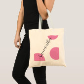 Gepersonaliseerde naam Grote roze stippen Tote Bag (Voorkant (product))