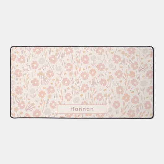Gepersonaliseerde Naam Hand getrokken Bloemen Scha Bureaumat (Voorkant)