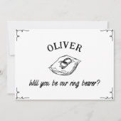 Gepersonaliseerde Naam Hand getrokken Ring Drager Kaart (Voorkant)