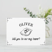 Gepersonaliseerde Naam Hand getrokken Ring Drager Kaart (Staand voorkant)