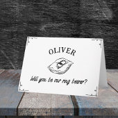 Gepersonaliseerde Naam Hand getrokken Ring Drager Kaart