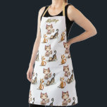 Gepersonaliseerde naam Happy Cats the Lady Schort<br><div class="desc">Happy Cats the Lady (kattenliefhebber) Schort - gepersonaliseerd met haar voornaam. Wat een heerlijk schort met de schattige katten. Alle ontwerpvragen,  stuur gewoon een bericht en we zullen blij zijn om te helpen.</div>
