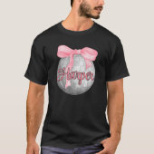 Gepersonaliseerde naam Harper Coquette Bow Pink Di T-shirt (Voorkant)