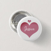 Gepersonaliseerde naam hart ronde button 3,2 cm (Voorkant /achterkant)