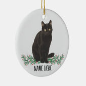 Gepersonaliseerde naam Havana Cat Black Gifts 2022 Keramisch Ornament (Rechts)