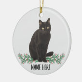 Gepersonaliseerde naam Havana Cat Black Gifts 2022 Keramisch Ornament (Links)