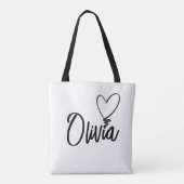 GEPERSONALISEERDE NAAM HEART CANVAS TAS (Achterkant)