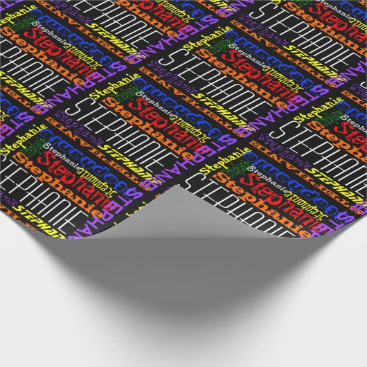 Gepersonaliseerde naam Heldere kleurrijke cadeauve Cadeaupapier (Hoek)