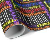 Gepersonaliseerde naam Heldere kleurrijke cadeauve Cadeaupapier (Rol Hoek)