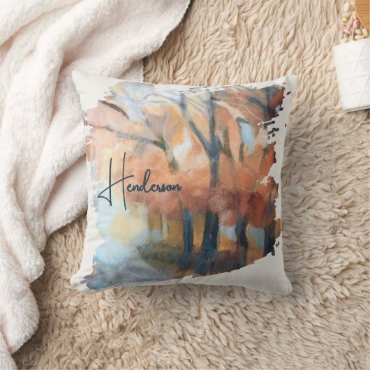 Gepersonaliseerde Naam Herfst Waterverf Boho Sinaa Kussen (Deken)