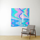 Gepersonaliseerde naam holografische golf wandkleed (In situ)