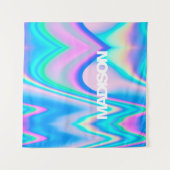 Gepersonaliseerde naam holografische golf wandkleed (Voorkant)