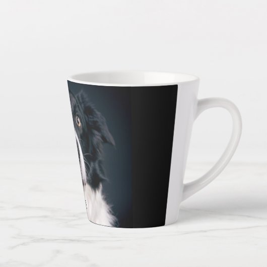 Gepersonaliseerde naam hondenfoto latte mok (Rechts)