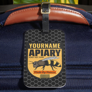 Gepersonaliseerde NAAM Honey Bee Apiary Bijenkorve Bagagelabel