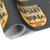 Gepersonaliseerde NAAM Honey Bee Apiary Bijenkorve Cadeaupapier (Rol Hoek)