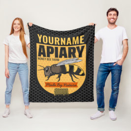 Gepersonaliseerde NAAM Honey Bee Apiary Bijenkorve Fleece Deken