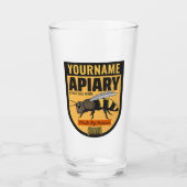 Gepersonaliseerde NAAM Honey Bee Apiary Bijenkorve Glas (Voorkant)
