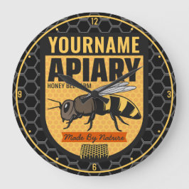 Gepersonaliseerde NAAM Honey Bee Apiary Bijenkorve Grote Klok
