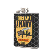 Gepersonaliseerde NAAM Honey Bee Apiary Bijenkorve Heupfles (Links)