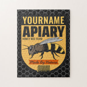 Gepersonaliseerde NAAM Honey Bee Apiary Bijenkorve Legpuzzel