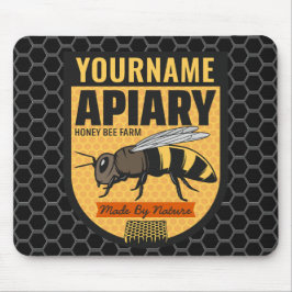 Gepersonaliseerde NAAM Honey Bee Apiary Bijenkorve Muismat