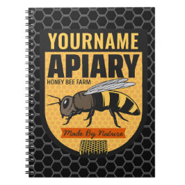 Gepersonaliseerde NAAM Honey Bee Apiary Bijenkorve Notitieboek