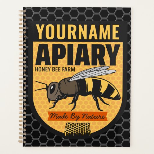 Gepersonaliseerde NAAM Honey Bee Apiary Bijenkorve Planner (Voorkant)