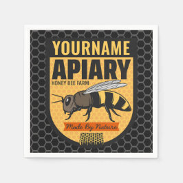 Gepersonaliseerde NAAM Honey Bee Apiary Bijenkorve Servet
