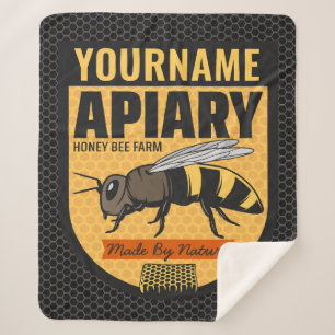 Gepersonaliseerde NAAM Honey Bee Apiary Bijenkorve Sherpa Deken