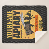 Gepersonaliseerde NAAM Honey Bee Apiary Bijenkorve Sherpa Deken (Voorkant (horizontaal))