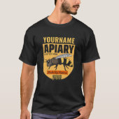 Gepersonaliseerde NAAM Honey Bee Apiary Bijenkorve T-shirt (Voorkant)