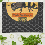 Gepersonaliseerde NAAM Honey Bee Apiary Bijenkorve Theedoek (Gevouwen)