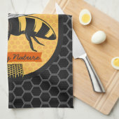 Gepersonaliseerde NAAM Honey Bee Apiary Bijenkorve Theedoek (Quarter Fold)