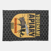 Gepersonaliseerde NAAM Honey Bee Apiary Bijenkorve Theedoek (Horizontaal)