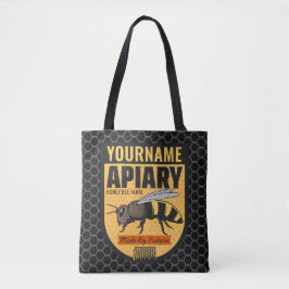 Gepersonaliseerde NAAM Honey Bee Apiary Bijenkorve Tote Bag