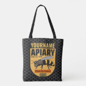 Gepersonaliseerde NAAM Honey Bee Apiary Bijenkorve Tote Bag (Achterkant)