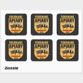 Gepersonaliseerde NAAM Honey Bee Apiary Bijenkorve Vierkante Sticker (Vel)