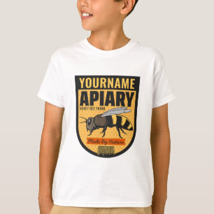 Gepersonaliseerde NAAM Honingbij Imkerij Bijenkast T-shirt