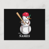 Gepersonaliseerde naam Honkbal Sneeuwbal Ballen Sn Feestdagenkaart (Voorkant)