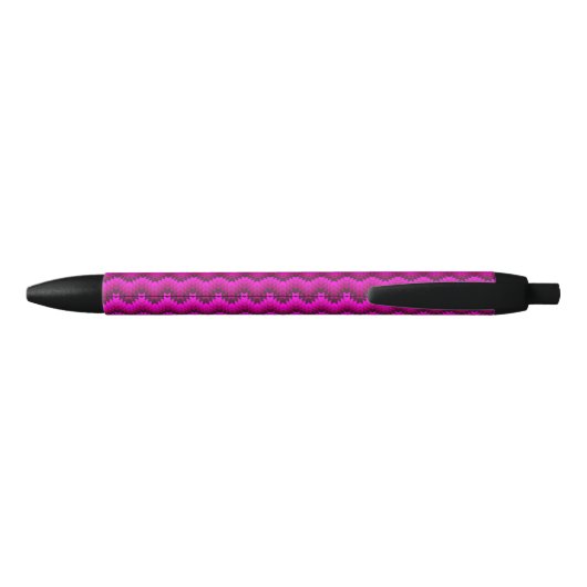 Gepersonaliseerde naam, Hot Pink Chevron Zig Zag Zwarte Inkt Pen (Achterkant)
