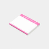 Gepersonaliseerde naam Hot Pink Post It Notes (Schuin)