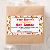 Gepersonaliseerde naam Hot Sauce Labels Chili Pepp (Insitu)