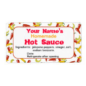 Gepersonaliseerde naam Hot Sauce Labels Chili Pepp (Voorkant)