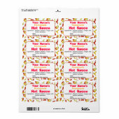 Gepersonaliseerde naam Hot Sauce Labels Chili Pepp (Full Sheet)
