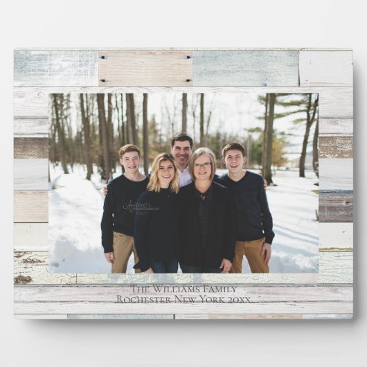 Gepersonaliseerde naam Hout Farmhouse Foto 8x10 Pl Fotoplaat (Voorkant)